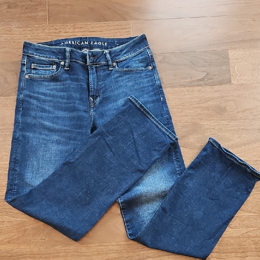 American Eagle Outfitters Men's Dark Blue BootcutJeans